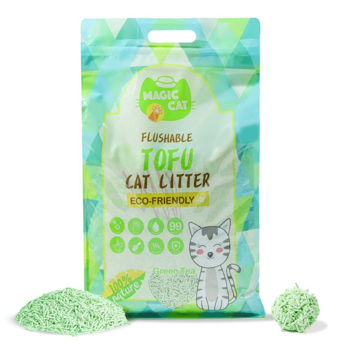 MAGIC CAT 環保可沖廁(原味/綠茶)(幼條)豆腐貓砂(6升)