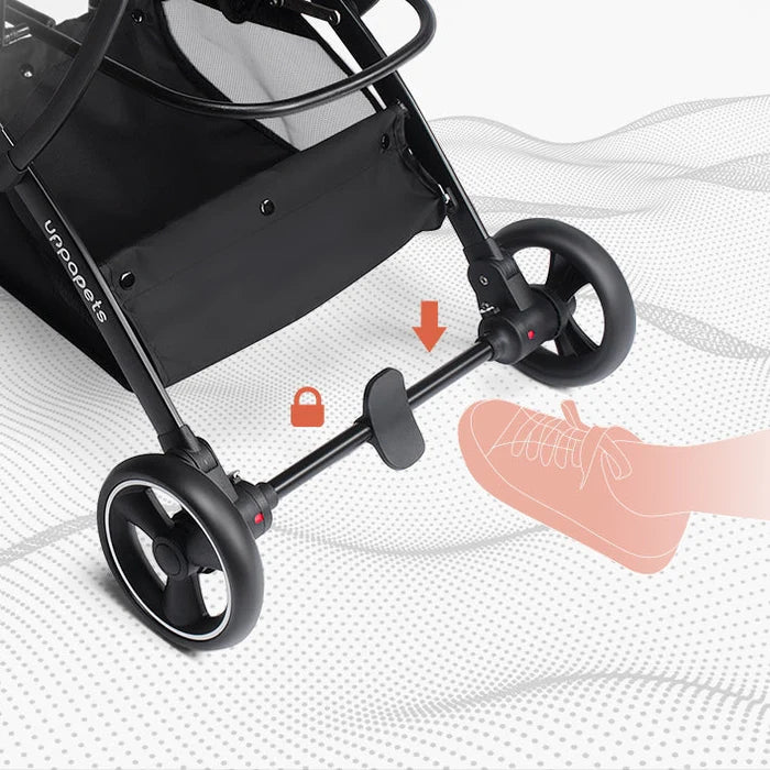 Uppapets Aroa Plus High-View Double-Opening Convertible Pet Stroller | Three Functions in One with Separate Carrycot