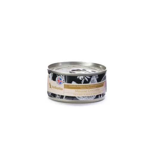 ástkatta - 鱷魚肉慕絲 貓罐頭 Crocodile Mousse 80g (黑)