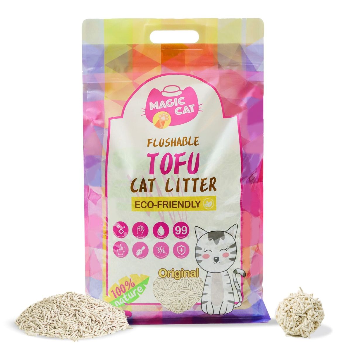 MAGIC CAT 環保可沖廁(原味/綠茶)(幼條)豆腐貓砂(6升)